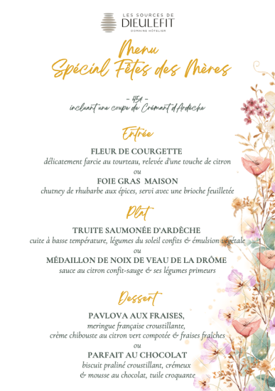 Menu Fête des Mères 